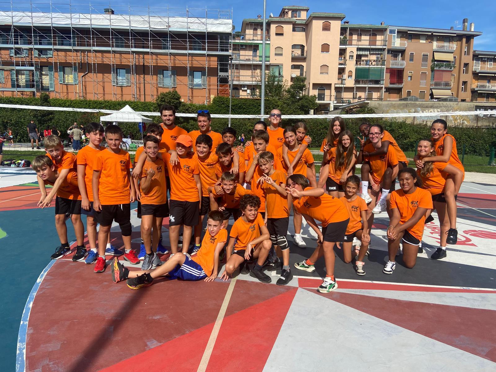 Gruppo in campo da gioco